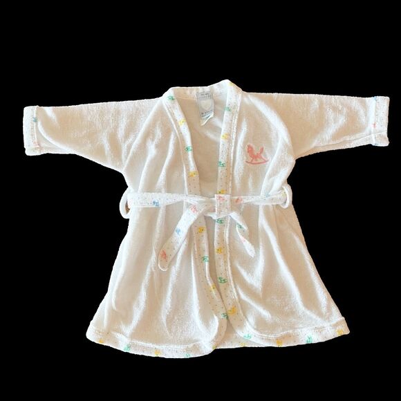 Vintage 80s Baby Bathrobe with Rocking Horse - Picture 1 of 4
